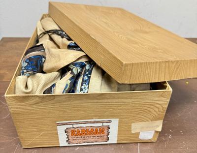 Sale Photo Thumbnail #50: Very old, very beautiful silk apron skirt. Don't know if it's missing anything Fabric is very delicate and would recommend not too much handling. Comes with the vintage box I found it in.