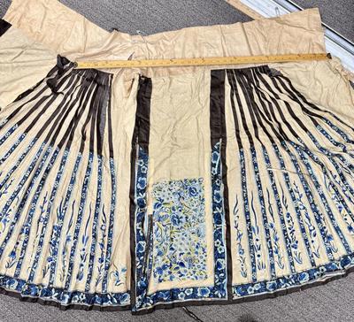 Sale Photo Thumbnail #46: Very old, very beautiful silk apron skirt. Don't know if it's missing anything Fabric is very delicate and would recommend not too much handling. Comes with the vintage box I found it in.