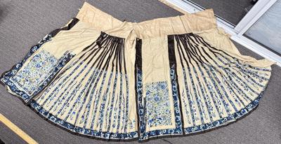 Sale Photo Thumbnail #44: Very old, very beautiful silk apron skirt. Don't know if it's missing anything Fabric is very delicate and would recommend not too much handling. Comes with the vintage box I found it in.