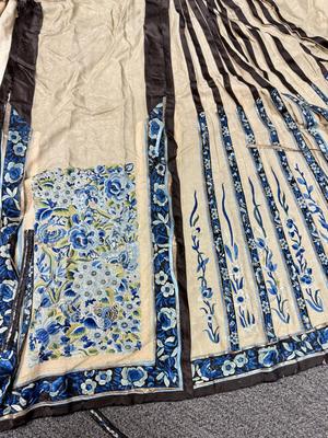 Sale Photo Thumbnail #47: Very old, very beautiful silk apron skirt. Don't know if it's missing anything Fabric is very delicate and would recommend not too much handling. Comes with the vintage box I found it in.