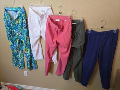 Lot of 5 Women's Medium d&co. Active & Beach Pull-On Pants