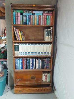 Antique Globe-Wernicke Bookcase – C-11 Grade 198 - Property of Weld County Law Library with bottom drawer - Full of books!
