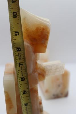 Vintage Onyx Monk Bookends