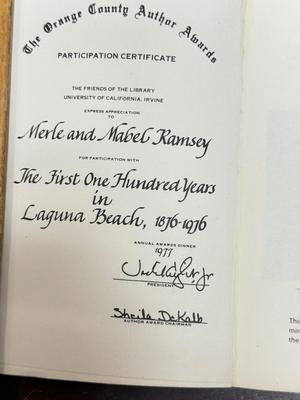 Sale Photo Thumbnail #438: Historical book on the beginning and first 100 years of the city of Laguna Beach.  Paper back, good condition.