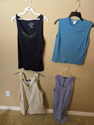 4 Women's Summer Tops & Rompers – Tank Tops, Sleeveless Tee & Overalls