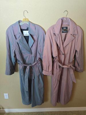 Vintage London Fog Trench Coat Duo – Classic Mauve + Rose with Belts