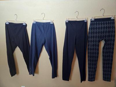 Women's Leggings – Black, Denim Look, and Argyle – Size L/XL