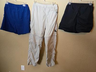 Women’s Activewear Bottoms – Reebok Shorts & Columbia Convertible Pants, Size L/XL