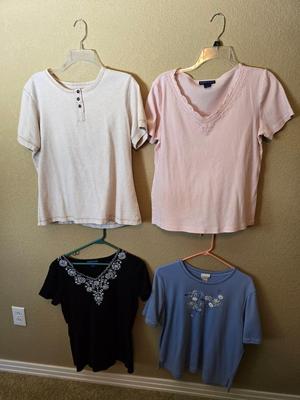 Women’s Short-Sleeve Cotton Tops – Size M – Karen Scott, Koret, St. John's Bay