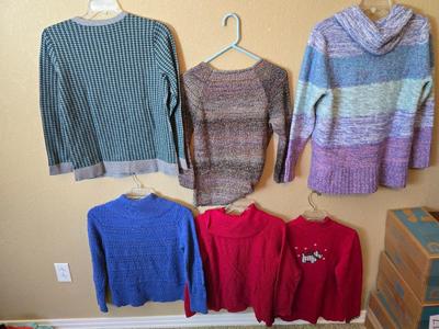 6 Christopher Banks Women's Winter Sweaters – Size Large