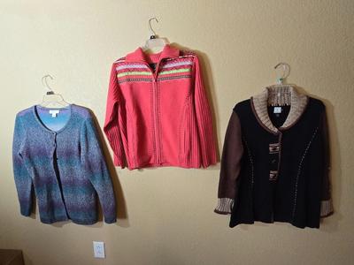 3 Women’s Sweaters, Size M, Various Brands