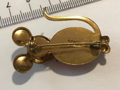 Vintage Damascene Toledo Spain Red Jelly Belly Mouse Marked
