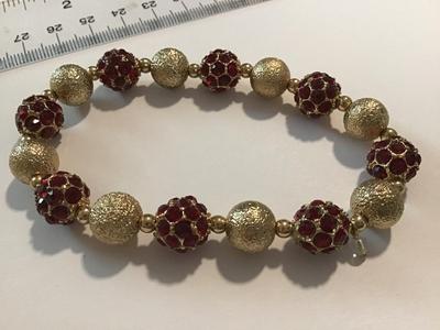 Gold Beads With Red Beaded Bracelet