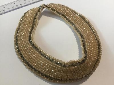 Miranda Japan Glass Pearl Silk Art Deco Collar Necklace