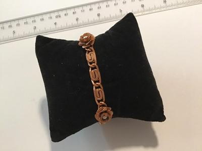 Copper Flower Locking Bracelet
