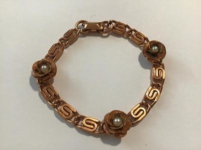Copper Flower Locking Bracelet