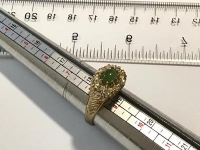 Green Stone HGP Vintage Cocktail Ring