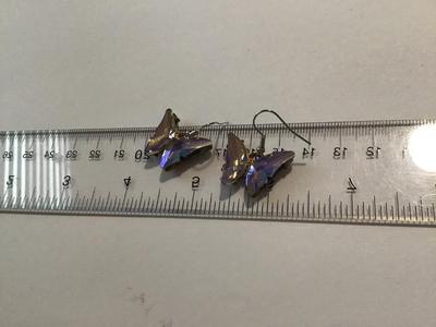Iredescent Glass Butterfly Earrings