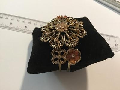 Hinged Flower Cuff Bracelet