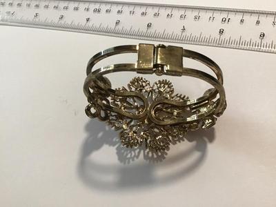 Hinged Flower Cuff Bracelet