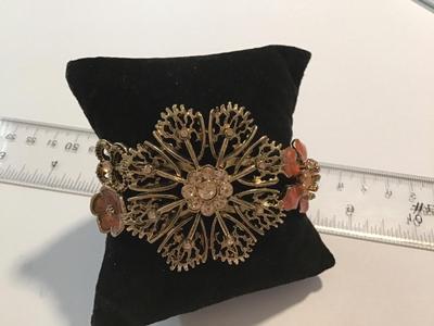 Hinged Flower Cuff Bracelet