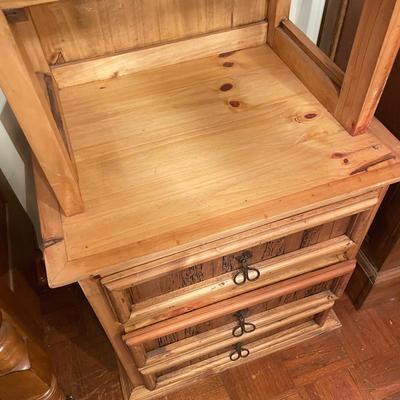 Tall & Narrow Blonde Wood Hutch