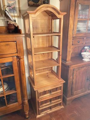 Tall & Narrow Blonde Wood Hutch