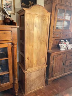 Tall & Narrow Blonde Wood Hutch