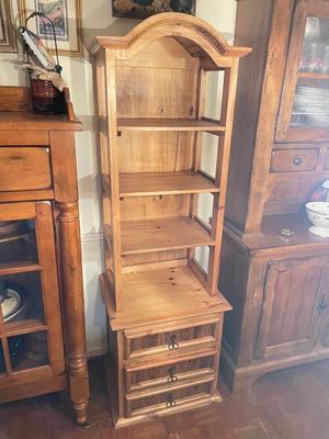 Tall & Narrow Blonde Wood Hutch