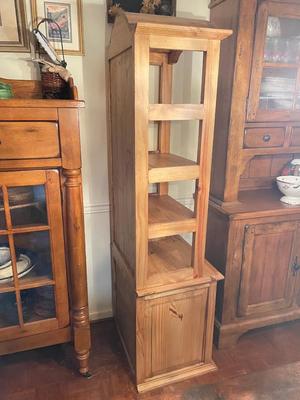 Tall & Narrow Blonde Wood Hutch