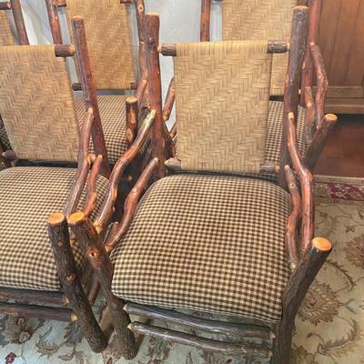 Six Old Hickory Style Dining Arm Chairs (DR-SS)