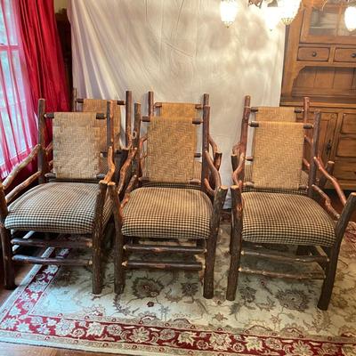 Six Old Hickory Style Dining Arm Chairs (DR-SS)