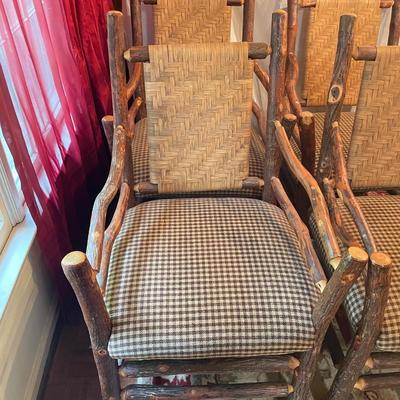 Six Old Hickory Style Dining Arm Chairs (DR-SS)