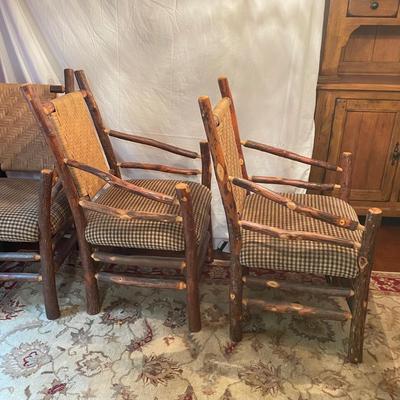 Six Old Hickory Style Dining Arm Chairs (DR-SS)