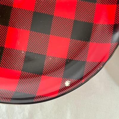 Elk & Bison Dinner Plates w/ Buffalo Plaid Salad Plates & Shakers (LR-SS)