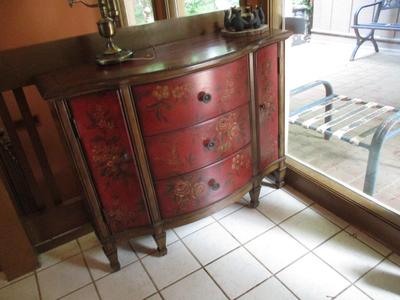 Butler Specialty Three Drawer Console Cabinet In Red