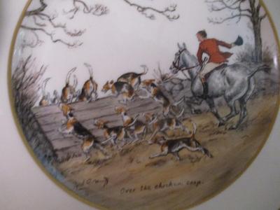 Old Ivory Syracuse China O-P-CO. Made In America Hunting Plates (K)