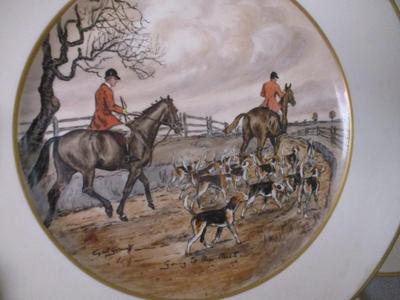 Old Ivory Syracuse China O-P-CO. Made In America Hunting Plates (K)
