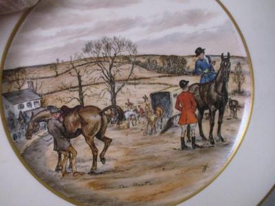 Old Ivory Syracuse China O-P-CO. Made In America Hunting Plates (K)