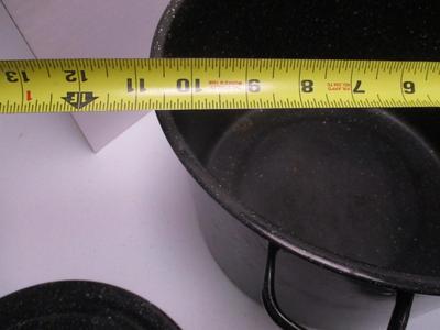 Vintage Enamelware Camping Cooking Pot & Steamer Pot (K)
