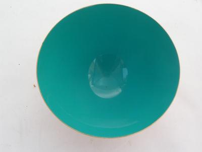 Gorham Mid-Century enamel brassware bowl, turquoise color, (L946)