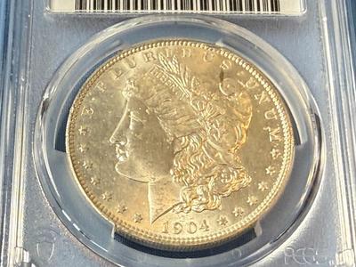 PCGS CERTIFIED 1904-O MS64 GRADED $1 VAM 4B "Fishhook" Hit List MORGAN SILVER DOLLAR AS PICTURED. (COIN #8118).