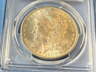 PCGS CERTIFIED 1900-O MS64 GRADED MORGAN SILVER DOLLAR AS PICTURED. (COIN #8128).