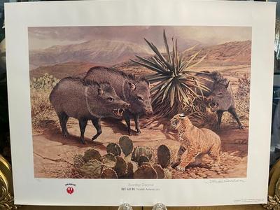 Border Patrol Lithograph by Tom Beecham Artist Signed 759/950 18" x 24" Unframed Shipped in a Tube.