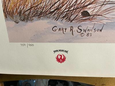 Rocky Mountain Bighorns Lithograph by Gary Swanson Artist Signed 759/950 18" x 24" Unframed Shipped in a Tube.