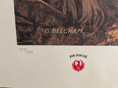 Fair Warning Lithograph Signed by Artist G. Beecham 759/950 18" x 24" Unframed Shipped in a Tube.