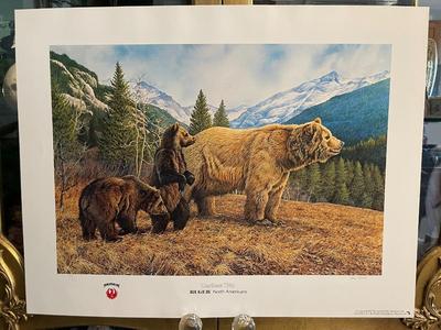 Curious Trio Lithograph by Lee Cable Artist Signed 759/950 18" x 24" Unframed Shipped in a Tube.