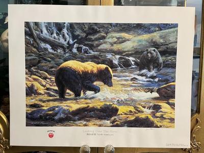 Looking over The Menu Lithograph by Leon Parson Artist Signed 758/950 18" x 24" Unframed Shipped in a Tube.