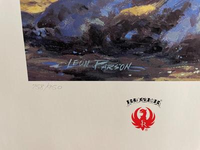 Looking over The Menu Lithograph by Leon Parson Artist Signed 758/950 18" x 24" Unframed Shipped in a Tube.