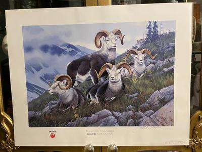 Mountain Guardians Lithograph by Michael Sieve Artist Signed 758/950 18" x 24" Unframed Shipped in a Tube.